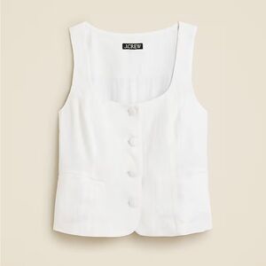 J crew Scoopneck linen-blend vest